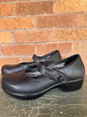 Dansko Abby Black Leather Mary Jane Shoes Women's Sz 39 US 8.5-9